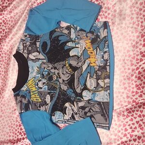 Vintage DC Comics Batman Graphic Long Sleeve Pajama Shirt 6/7